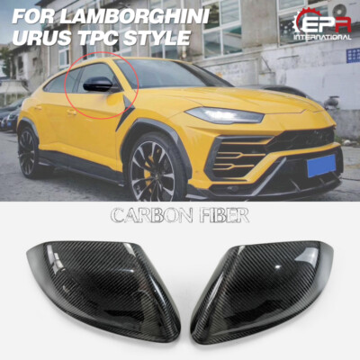 For Lamborghini Urus TPC Style Carbon Fiber Side Mirror Stick Cover Kits 2pcs