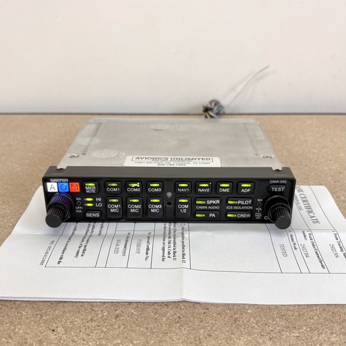 Garmin GMA 340 Audio Panel 011-00401-10 - Serviced With New 2025 8130-3