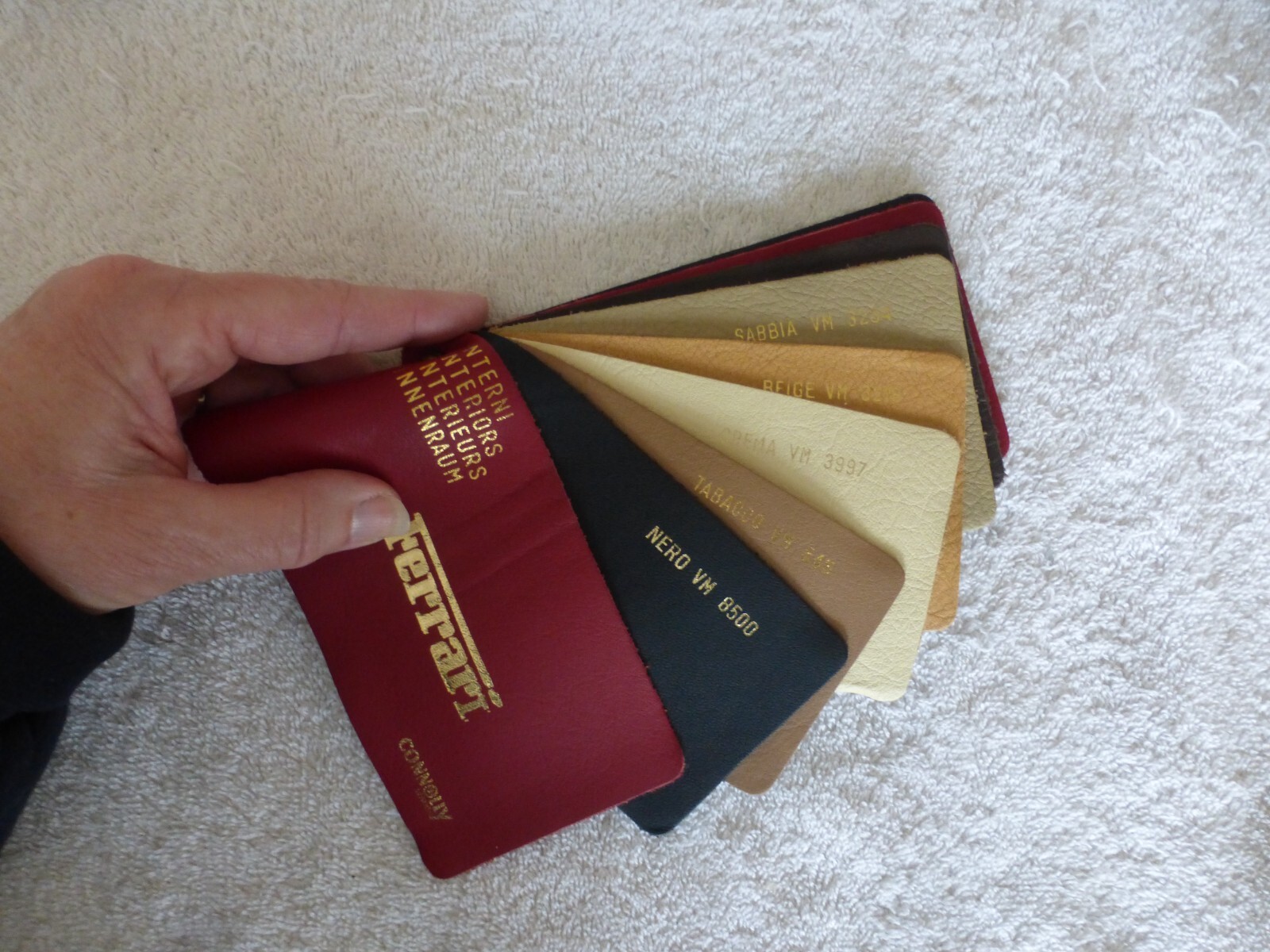 Ferrari Connolly Leather Swatch Dealer Samples 206 246 250 275 330 1960's 