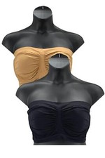 Breezies 2-Pack Seamless Underwire Bandeau Bras Doe/Black