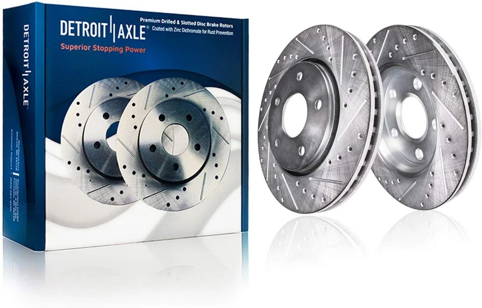 Front Drilled Brake Rotors + Ceramic Pads for Kit for Infiniti EX35 EX37 G25 AWD - Imagem 3 de 4
