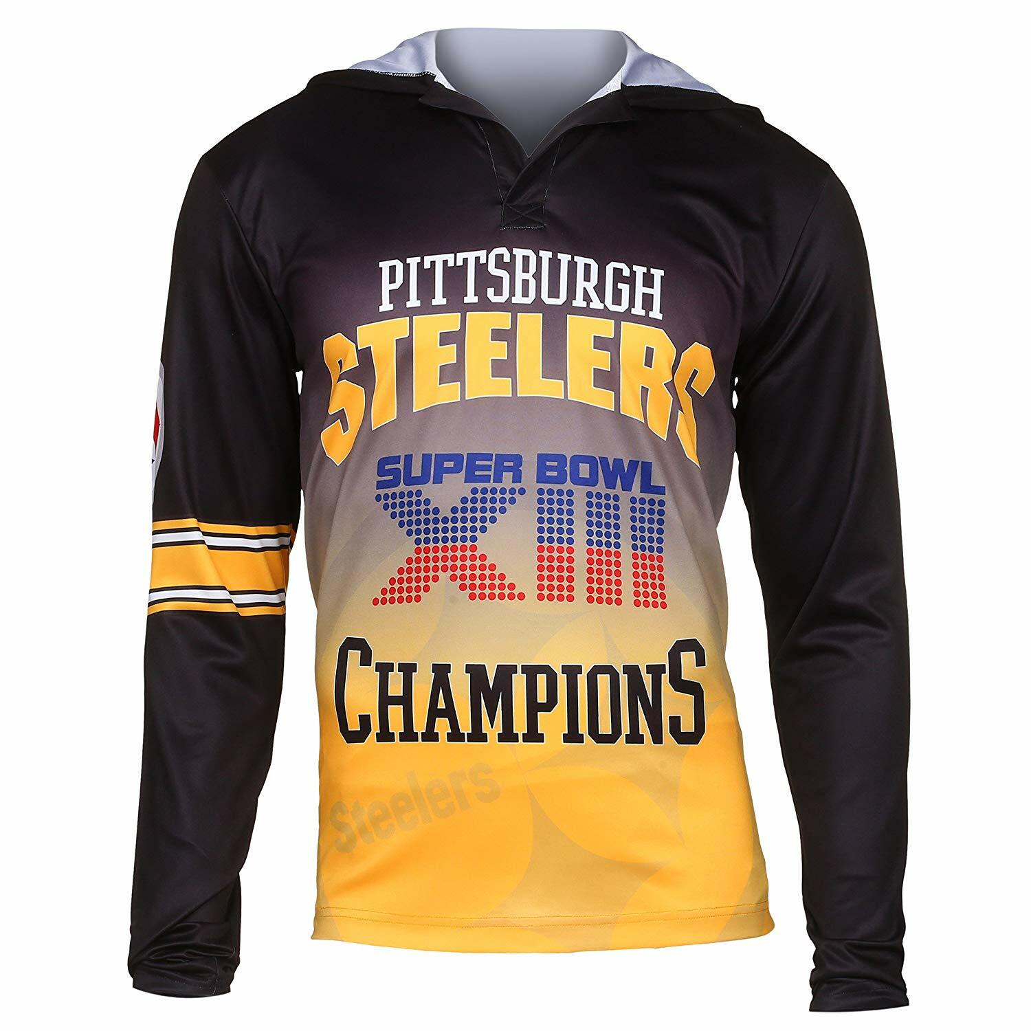 Футболка с капюшоном FOCO NFL Mens Pittsburgh Steelers Super Bowl XIII Champions Hoodie