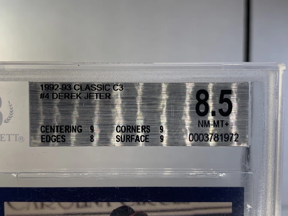 Beckett BGS 8.5 Derek Jeter 1992 Classic C3 High School Rookie New York Yankees - Image 3 of 3