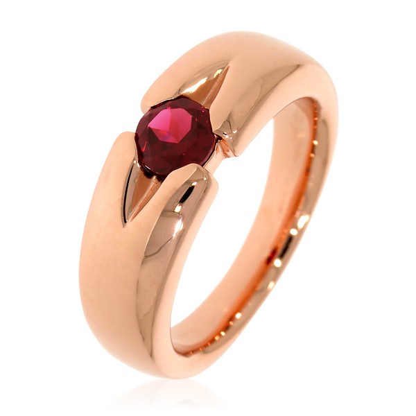 Xen Ring Mit 5 Mm Rhodolith Ca. 0,54 Ct. RosèVergoldet 54 / 17,2 Mm-image