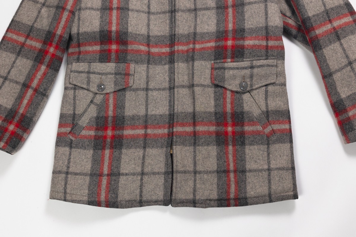VTG 1950's WOOLRICH HALF BELT PLAID WOOL COAT JACKET WORK VTG 1950's WOOLRICH HALF BELT PLAID WOOL COAT JACKET WORK