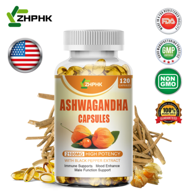 #ad #ad KSM 66 Ashwagandha Capsules 2100mg Supplement w Black Pepper Root Softgels $13.66