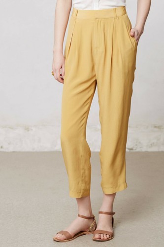 Harlyn Silk Cropped Pegged Trousers 