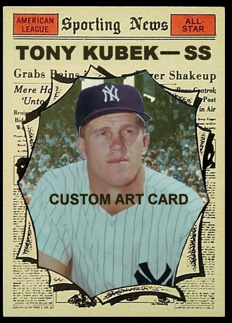 Tony Kubek New York Yankees 1961 Style Custom ACEO Art Baseball Card