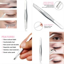 Tweezers Eyebrow Shaping Slant Tip High Quality Stainless Steel Plucker