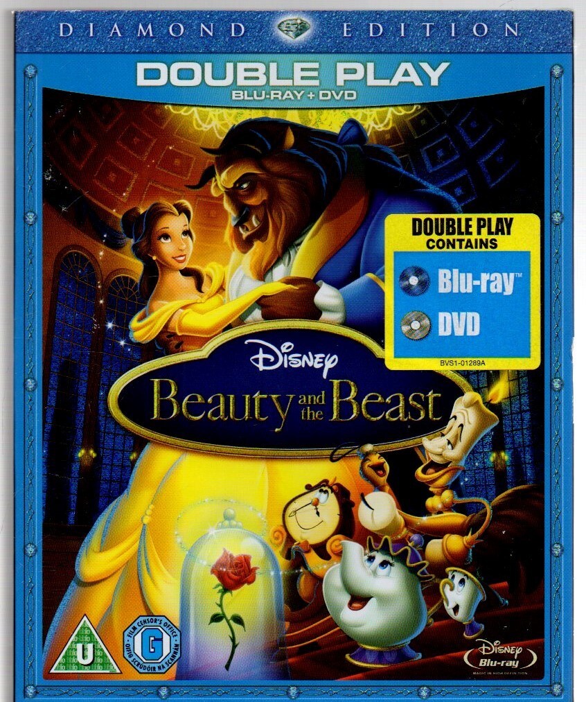 Walt Disney Beauty And The Beast (3 disc blu-ray DVD with slipcase)
