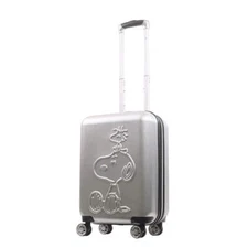 Peanuts Snoopy & Woodstock Silver 22" Carry-on Spinner Luggage
