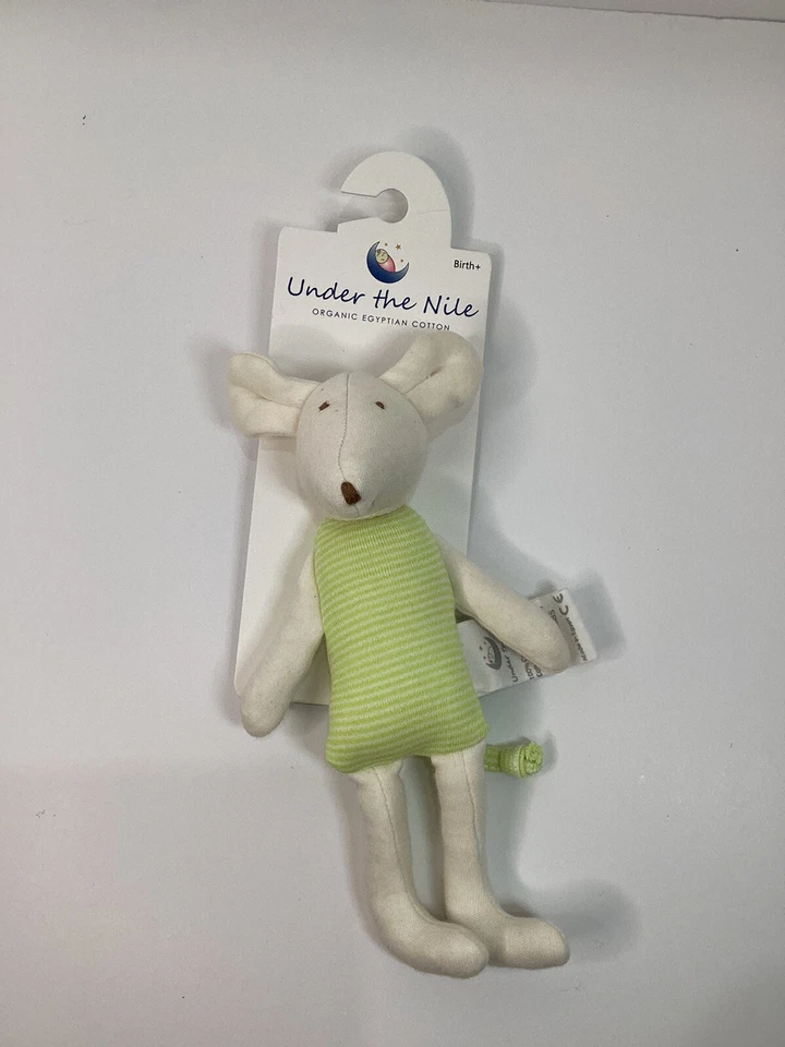 Ratón crema orgánico bajo el Nilo en verde lima Lovey juguete de seguridad Foto 2 de 4