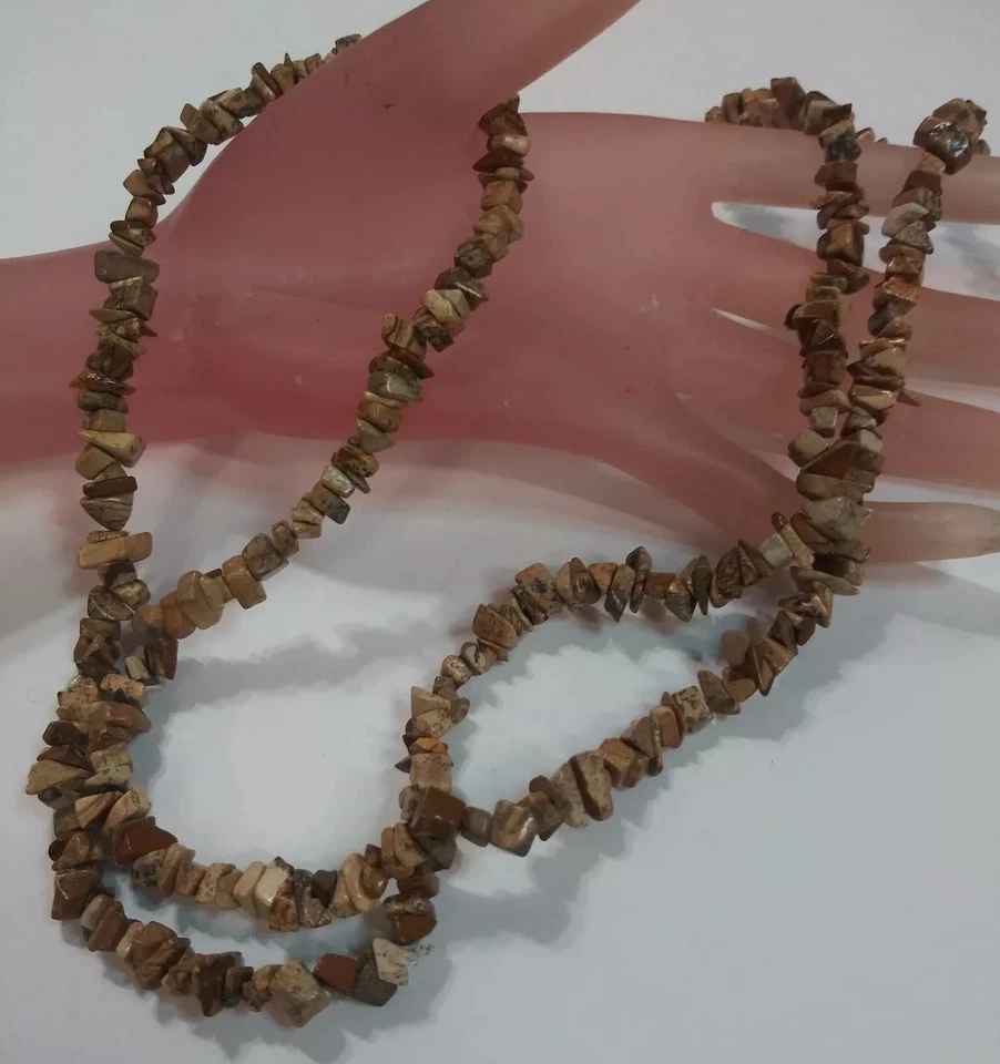New Picture Jasper Freeform Chip Beads Strand Chakra Healing Stones Grounding... - Image 2 of 4