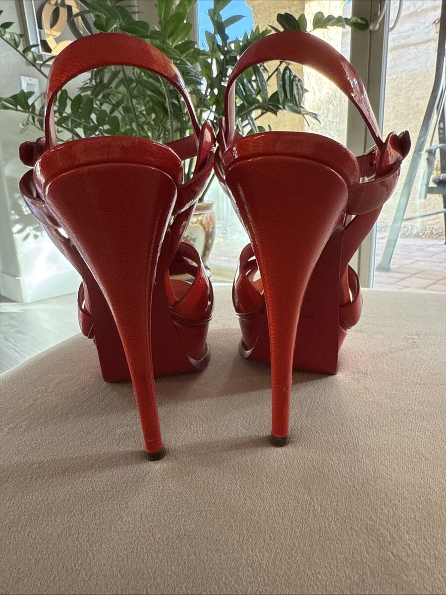 Saint Laurent Red Patent Leather Tribute Sandals Sz 36.5 | eBay Saint Laurent Red Patent Leather Tribute Sandals Sz 36.5 | eBay