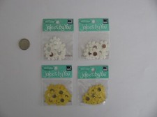 4 JOLEE'S BY YOU 2 WHITE 2 YELLOW CORNFLOWER 10 Pcs per Pkg NIP