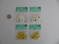 4 JOLEE'S BY YOU 2 WHITE 2 YELLOW CORNFLOWER 10 Pcs per Pkg NIP
