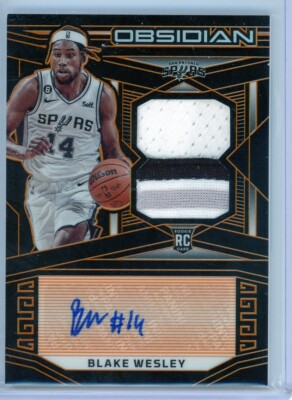 Blake Wesley 2022-23 Obsidian Orange Electric Etch RPA 33/35