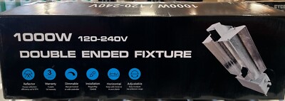 Double Ended 1000W Grow Light Fixture Kit - WIDE OPEN Adjustable Wings