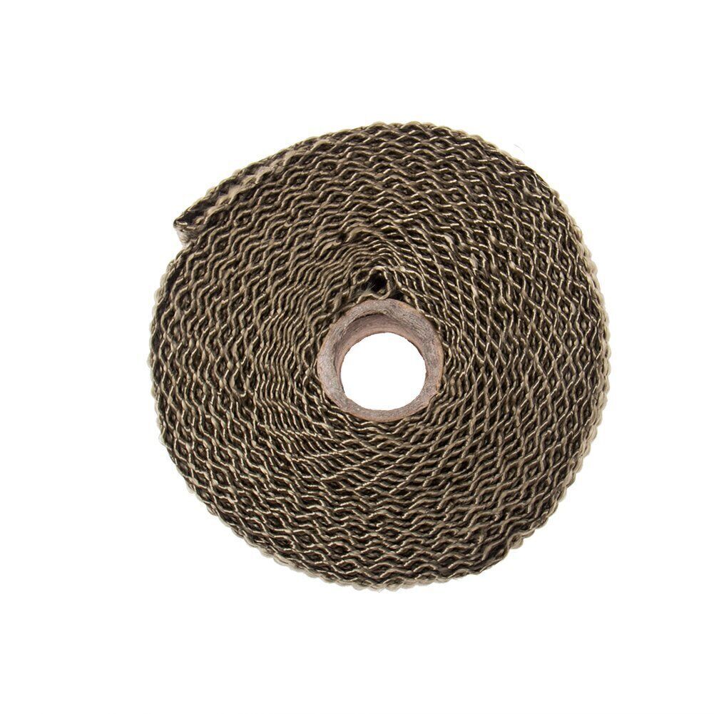 Carbole 16ft Titanium Exhaust Heat Wrap Tape – 2 Rolls + 5 Ties, Black Fiberglass