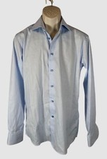 Eton Men's Blue Slim Fit Textured Button-Up Dress Shirt Size 39/15.5