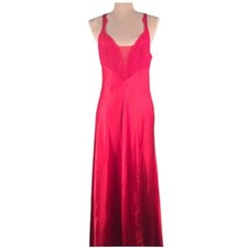 Vintage 90s Y2K Victoria's Secret Gold Label Maxi Nightgown Red Size Medium