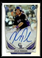 2014 BOWMAN CHROME REFRACTOR /500 AUTO KYLE PARKER ROCKIES