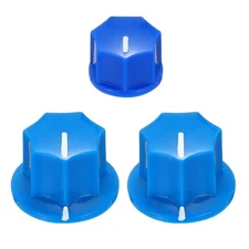 Effect Pedal Knob Set, 5/8" 13/32" Plastic Brass Electric Guitar Knobs,Blue