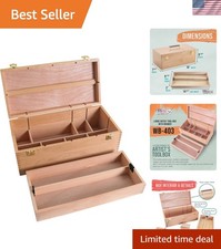 Multi-Function Artist Supply Box with Locking Clasps  Removable Tray - Woode...