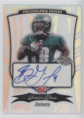2009 Bowman Sterling Refractor 60/75 Brandon Gibson #101 Rookie Auto RC 0o9