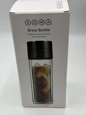 SOMA Brew Bottle Hot and Cold Coffee Tea Brew Doube-Wall Glass 12oz 335ml