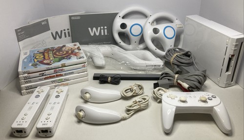 Nintendo Wii (Gamecube Compatible) White Console Bundle - Tested ...