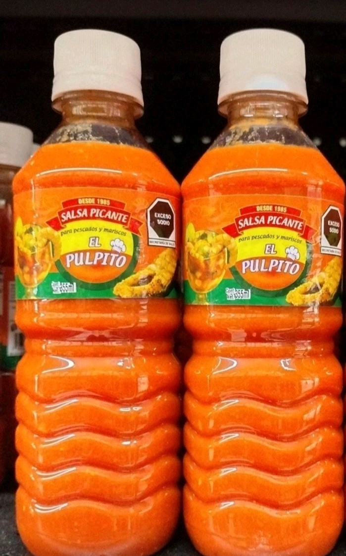 2X EL PULPITO SALSA PICANTE PARA MARISCOS / MARISCOS - 2 BOTELLAS DE 355ml CADA UNA