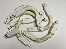 6x Flexible Track Lighting Connectors White 3 Circuit 440V 16A + 1 End Connector