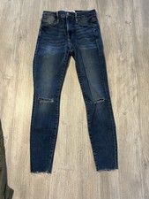 FRAME Le High Skinny Ankle Jeans Womens 24 x 25.5  High Rise Distressed Raw Hem