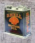 VINTAGE SHELL MOTOR OIL CAN GASOLINE GAS PUMP STATION PORCELAIN SIGN