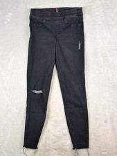 Spanx Women's Jegging Jeans Size Medium Medium Wash Black Denim Stretch Pull On