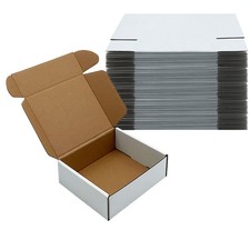 White Shipping Boxes 6x5x2 inch 50 Pack,Corrugated Mailers for E-Commerce