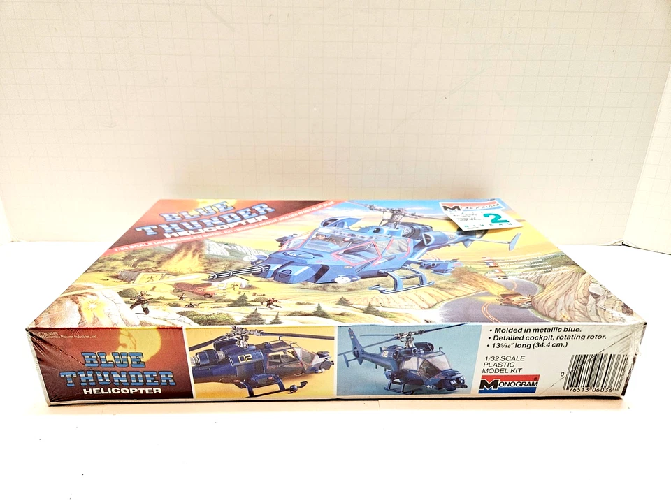Vintage 1984 Monogram Blue Thunder Helicopter 1/32 Scale Model Kit SEALED NIB - Image 2 of 2