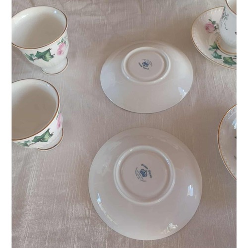 Crown Dorset Staffordshire England teiera ceramica 6 tazze piattini crema zucchero - Foto 7 di 7