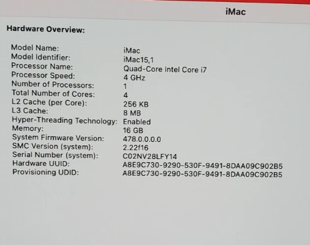 Apple iMac 2014 27" Intel Core i7-4790K @4.0GHz 16GB RAM 500GB SSD macOS BIg Sur - Image 3 of 4