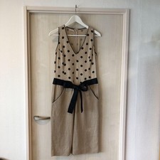 VALENTINO ROMA Polka dot ribbon Sleeveless Dress Women Size 42 beige Genuine