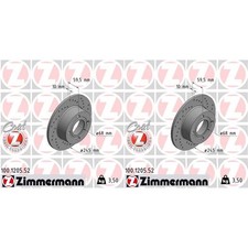 2x ZIMMERMANN SPORT Z BREMSSCHEIBEN 245mm GELOCHT HINTEN passend für AUDI 100 80