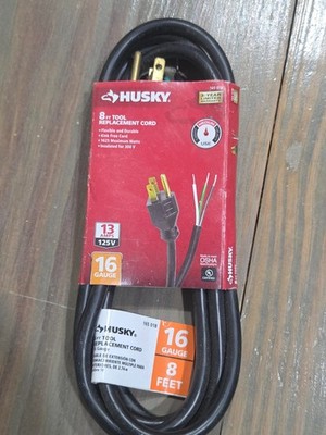 Husky 8ft Tool Replacement cord/ Appliance Pig tail/ Cord