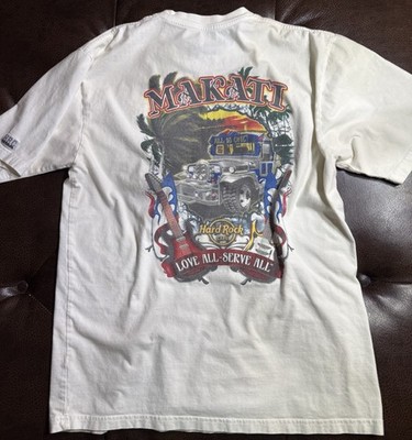 Hard Rock Cafe Makati  Vintage White T-Shirt/ Size L  Love all-Serve All  