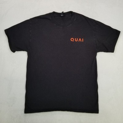 Quai Network T-Shirt Men's Medium Black Short Sleeve Crewneck Classic Casual