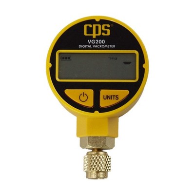 PRO-SET VG200 Vacuum Gauge, LCD, Brass, Visual 406D54