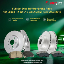 Full Set Disc Rotors+Brake Pads for Lexus RX GYL15 GYL15R MHU38 2003-2015