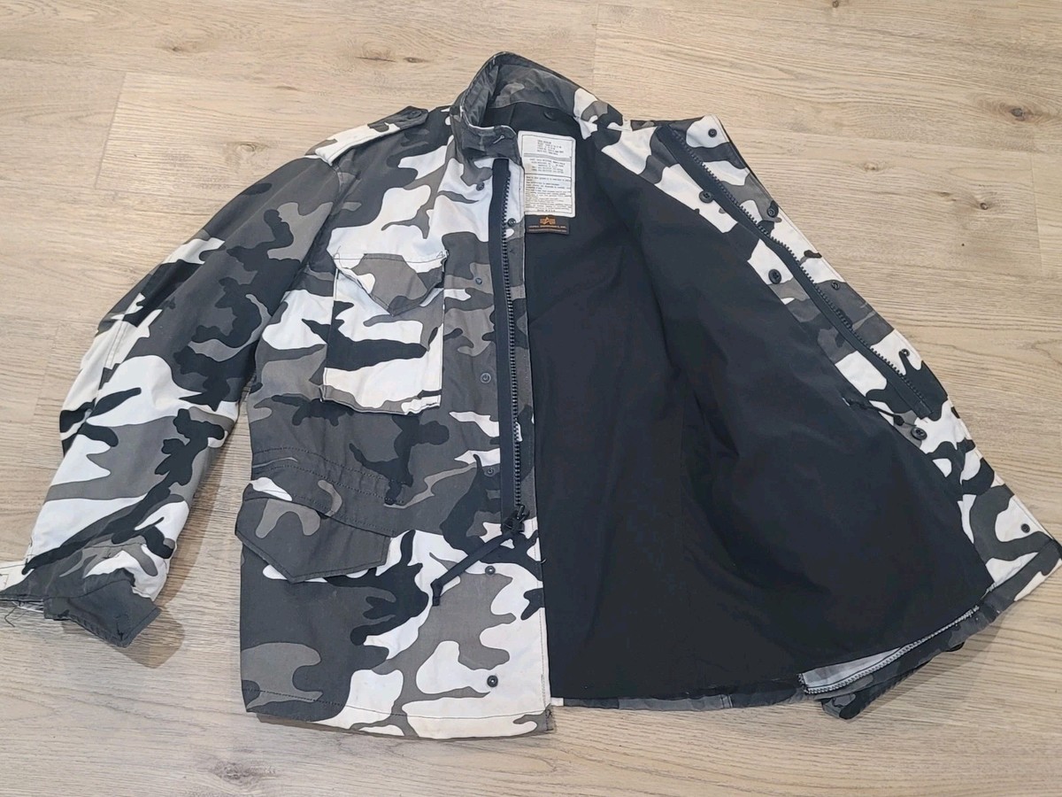 Alpha Industries Field Jacket Men's L White Urban Camo Cold