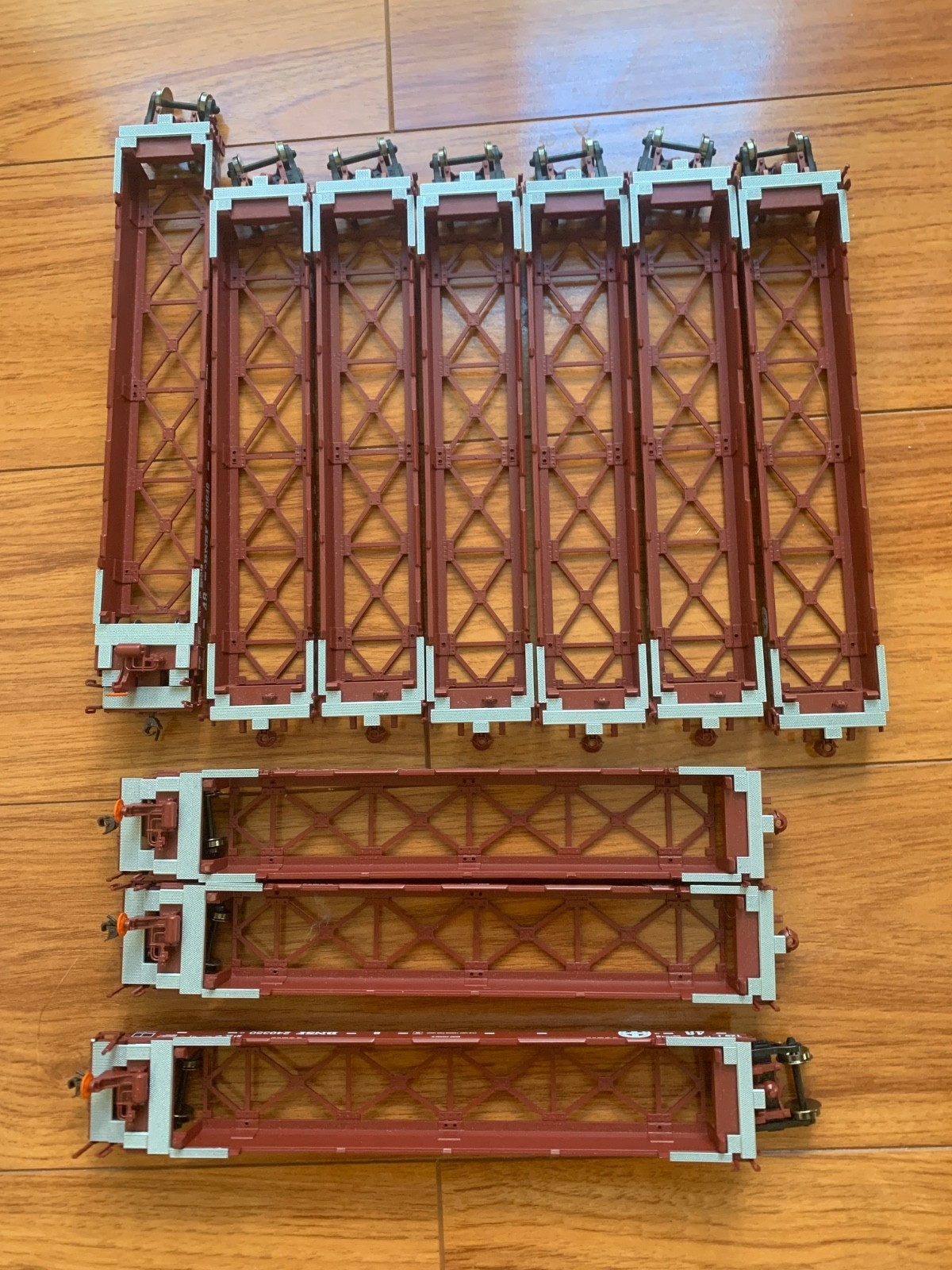 Lot of 10 Athearn HO Scale Intermodals Flat Cars Santa Fe BNSF Burlington North