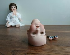 Antique Bisque Doll Head with Eyes. Armand Marseille 390. German Bisque Head.